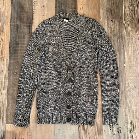 NWOT J.Crew Metallic Silver Knit Sweater Size: Small (S) NYE Glitzy, Shiny, Glam - Picture 1 of 8